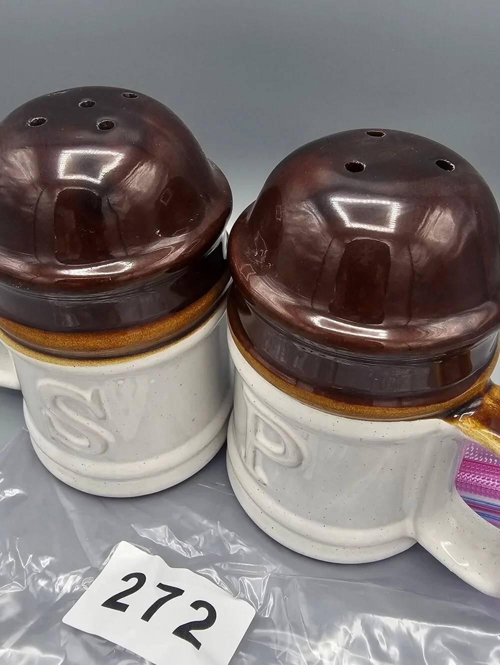 Vintage Ceramic Salt and Pepper Shakers Mug Style
